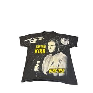 STAR TREK VINTAGE TEE ALL OVER PRINT 93 SHATNER RARE XL USA CAPTAIN KIRK